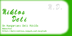 miklos deli business card